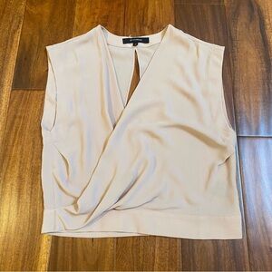 Elegant Beige Sleeveless Top. Women’s Size Small